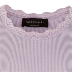 Rosemunde Silk t-shirt regular w/ lace - Iris purple